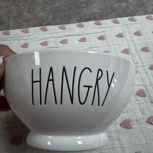 Rae Dunn “Hangry” white ceramic bowl